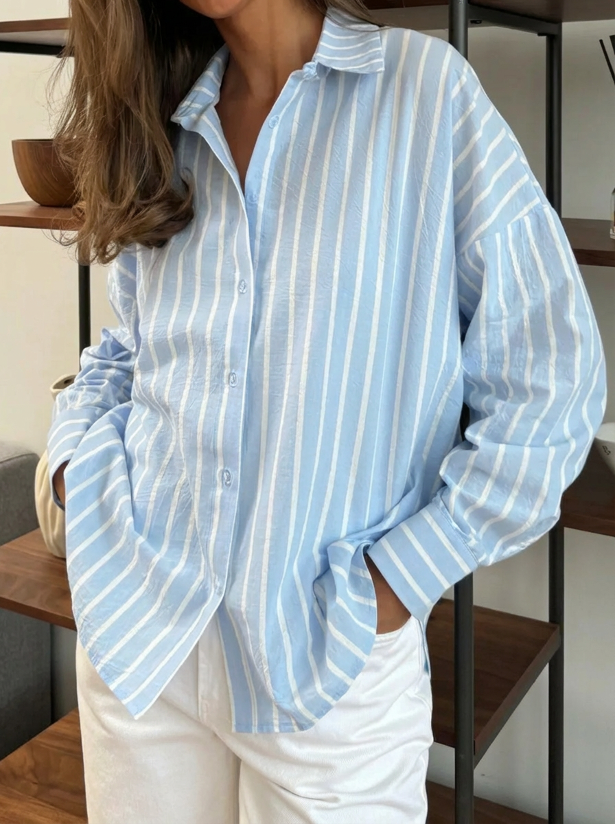 Chemise femme rayée à manches longues