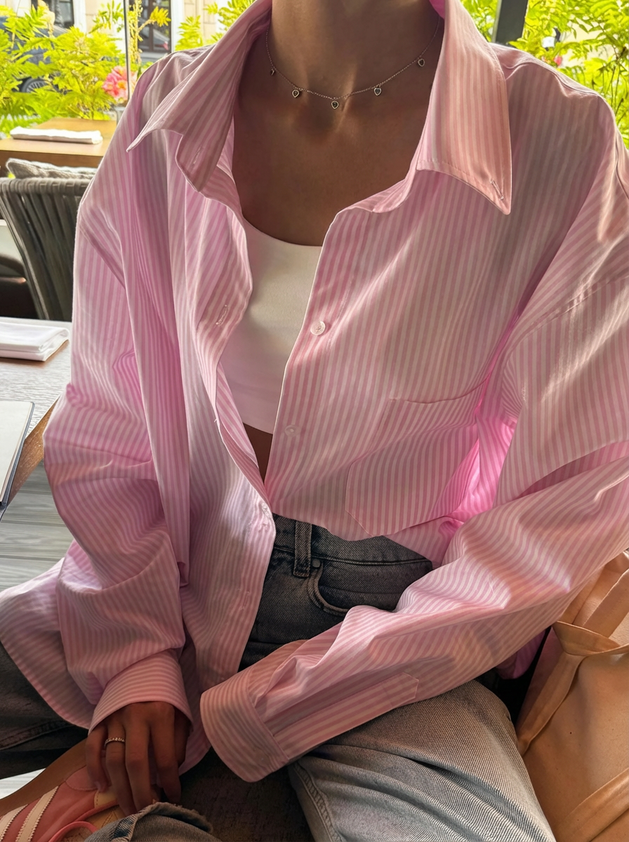 Chemise à manches longues rayée