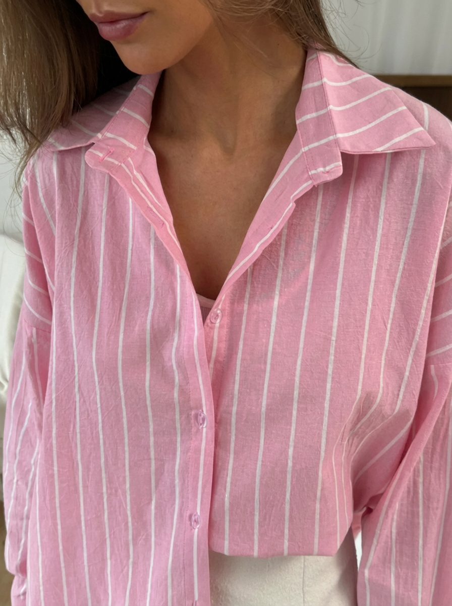 Chemise femme rayée à manches longues
