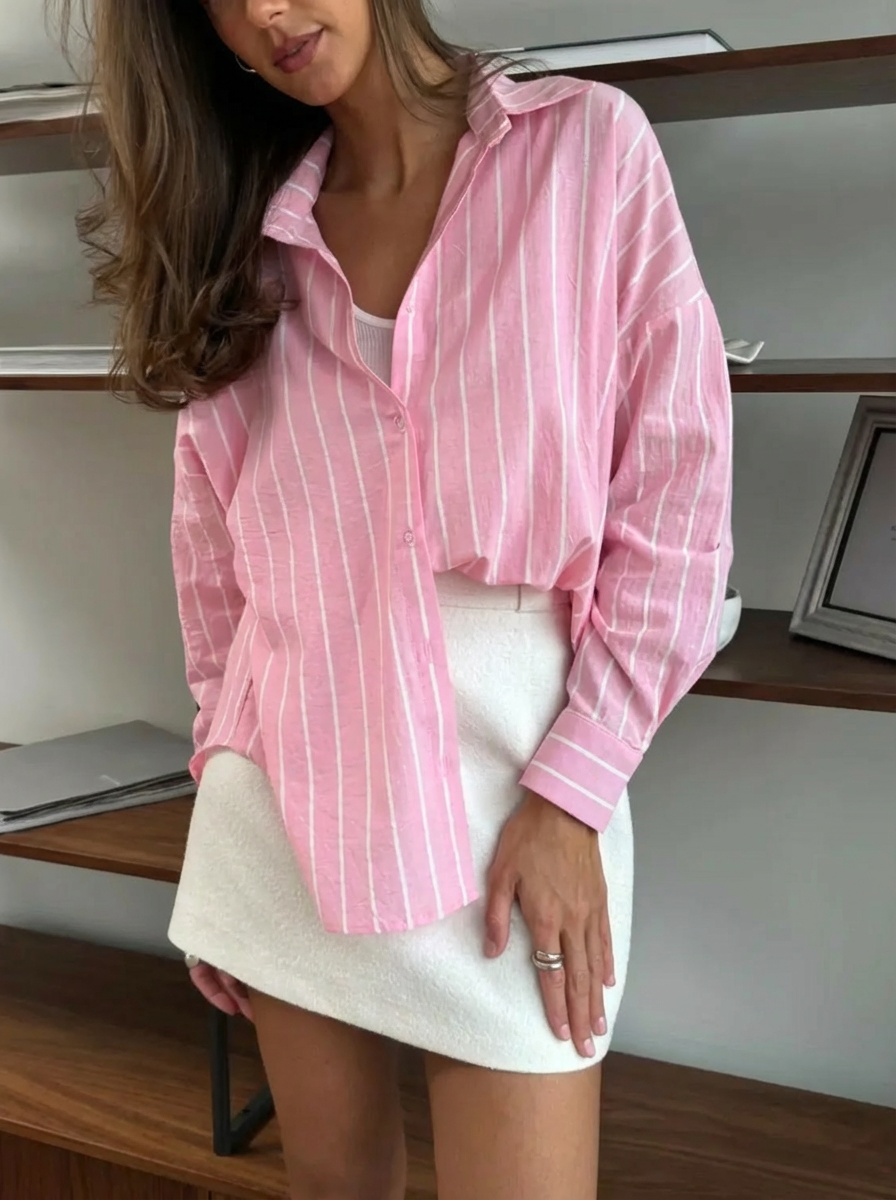 Chemise femme rayée à manches longues
