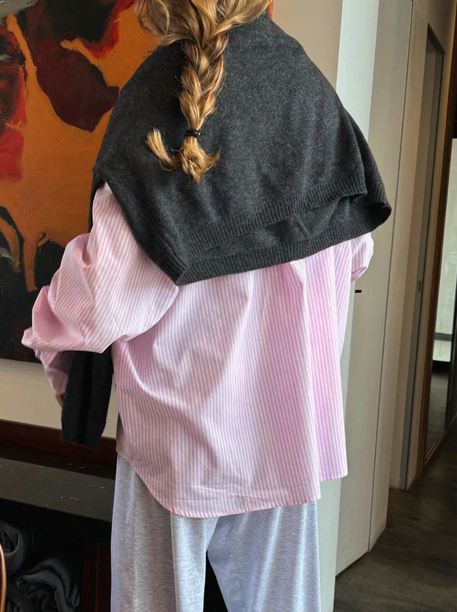 Chemise à manches longues rayée