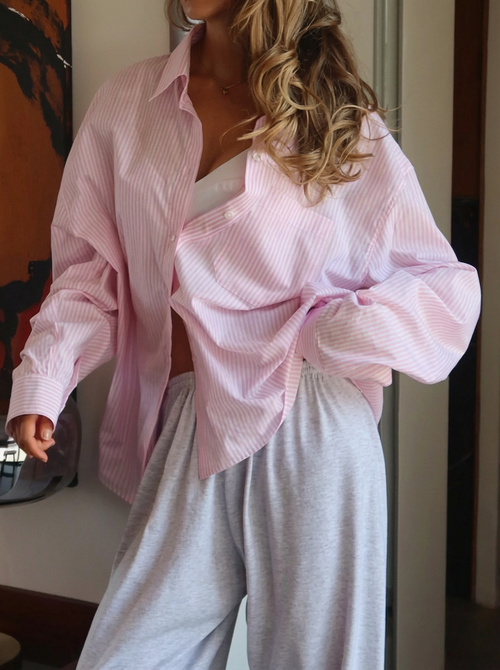 Chemise à manches longues rayée