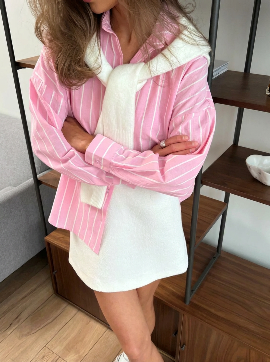 Chemise femme rayée à manches longues