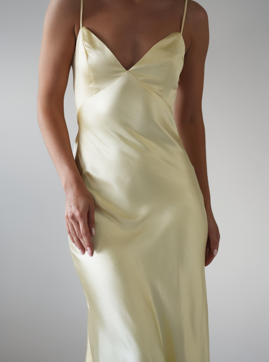 Women's satin dress with open back