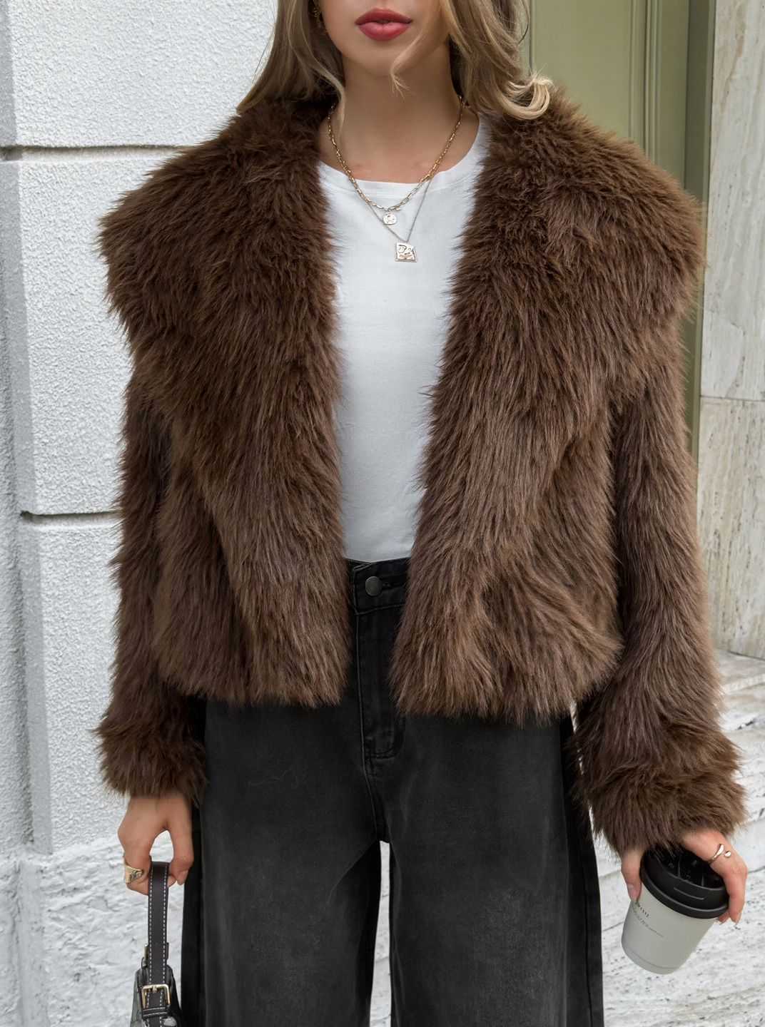Manteau femme faux-fur