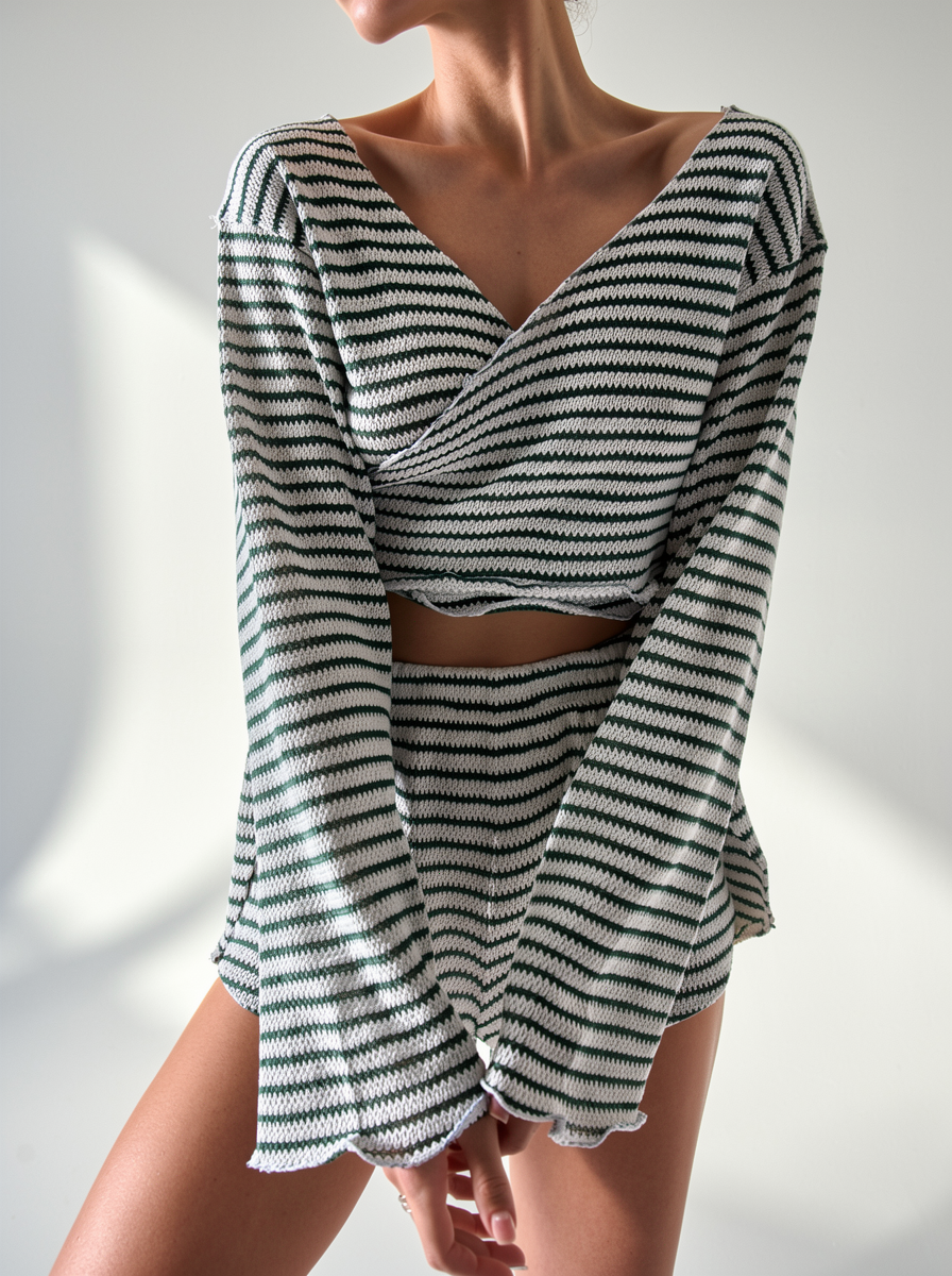 Ensemble de shorts & t-shirts rayé