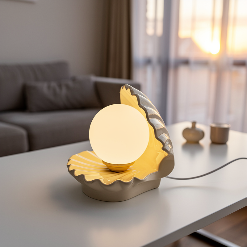 Lampe de table céramique maison décoration en coquillage