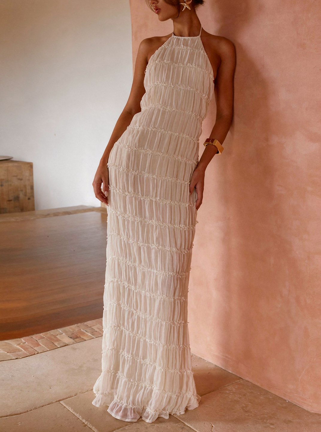 Robe maxi haltère femme