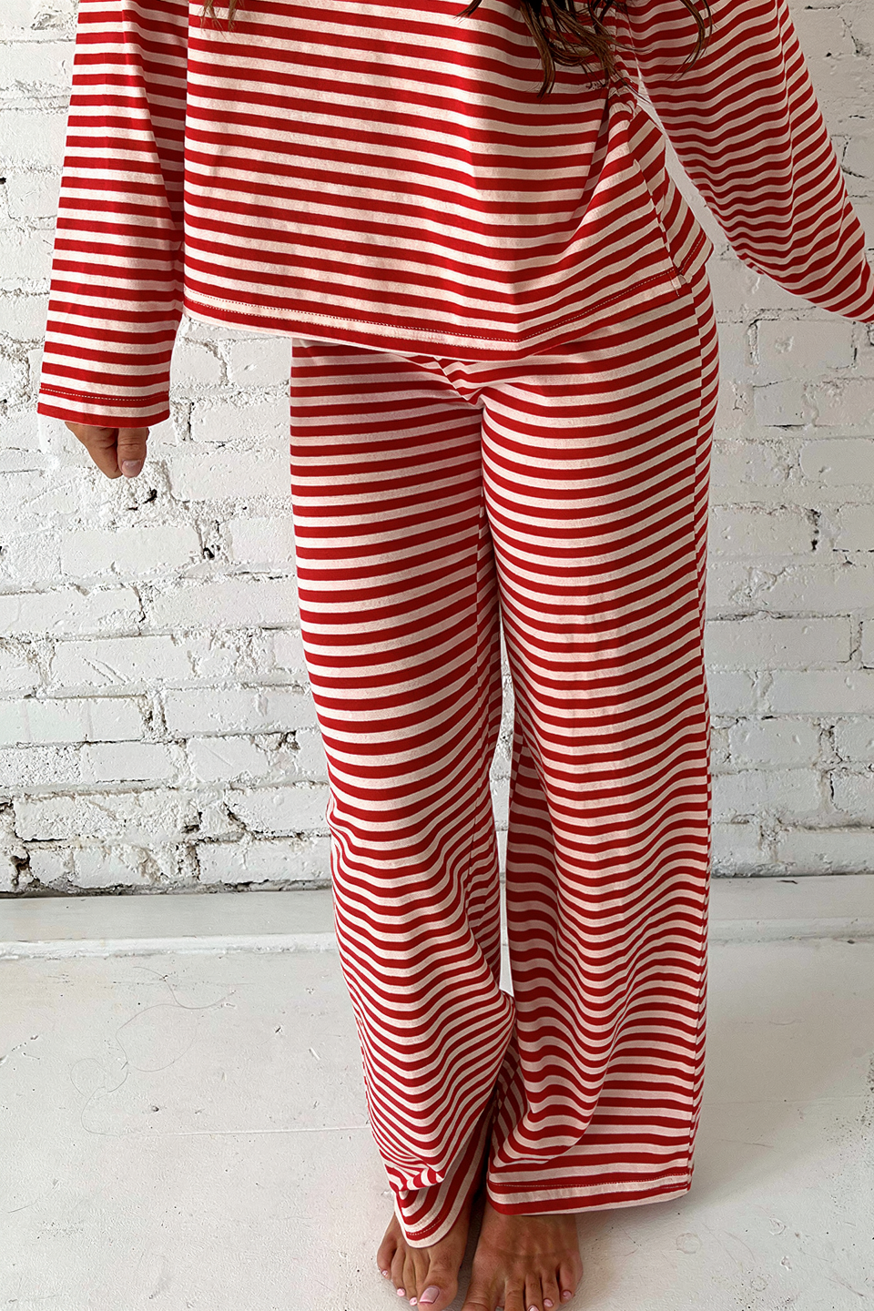 Ensemble de pantalon & t-shirt rayé en coton